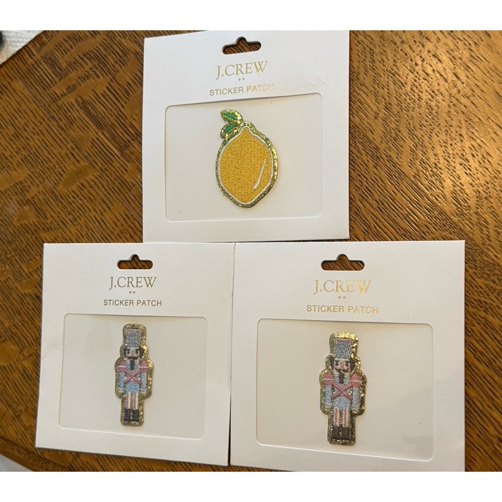 New! Set of 3 J. Crew Factory Lemon Nutcracker Sticker Patches Msrp $9.50 Each